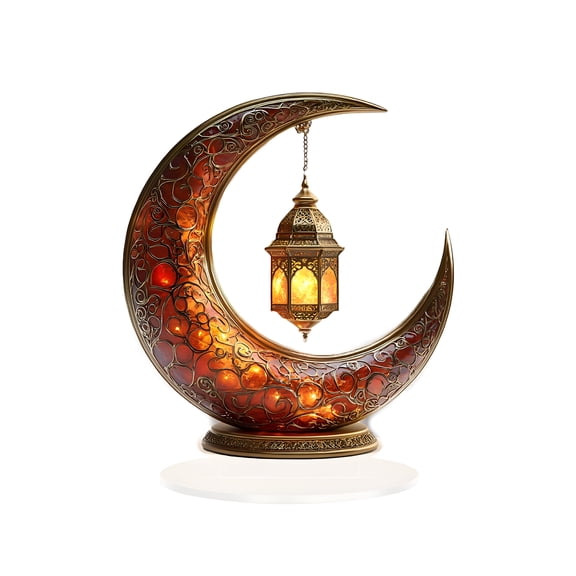 ACDANC Ramadan Tabletop Decorations Moon Mosque Eid Mubarak Table Centerpieces Acrylic Flat Ornaments for Home