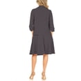 thumbnail image 4 of Women's Two-Piece Suit Set ? 3/4 Sleeve Fitted Blazer and Midi Skirt, 4 of 5