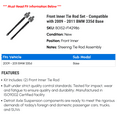 thumbnail image 2 of Front Inner Tie Rod Set - Compatible with 2009 - 2011 BMW 335d Base 2010, 2 of 2