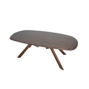 Ziva Dining Table, 3D Edges, Brown Full Solid Wood 83 Inch Rectangular