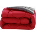 thumbnail image 2 of Comforter Duvet Insert-Quilted Comforter with Corner Tabs Full/Queen Burgundy/Grey, 2 of 4