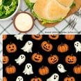 thumbnail image 3 of JOOCAR Halloween Ghosts and Pumpkins Linen Table Mats Set of 4 for Home Kitchen Table Decor 12x18 inch, 3 of 5