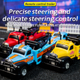 thumbnail image 4 of Mini RC Truck 1:64 Remote Control Car with Lights, 2.4G RC Truck with Trailer High-speed Race Vehicle for Kids Christmas Birthday Gifts(White), 4 of 8