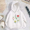thumbnail image 3 of Hiijoy Girls Casual Cute Hoodie Cozy Loose Fit Pullover Long Sleeve Sweatshirt, White, Sizes 3-10, 3 of 3