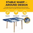 thumbnail image 4 of Navy Blue Christmas Table Cloths for 4 Foot Rectangle Tables, Snowman Snowflake Gifts Xmas Tree Patio Waterproof Elastic Fitted Tablecloths, Washable Rectangular Table Cover for Camping, 4 of 8