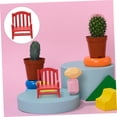 thumbnail image 4 of IFANLANDOR 1Set Miniature Furniture Model Rocking Chair for Children Home Decoration European Style Red 2.8x2.2x2.2in, 4 of 5