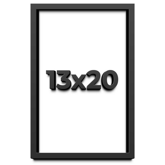 13x20 Shadow Box Frame Black | 1 inches Deep Real Wood Contemporary Shadowbox Display Frame | UV