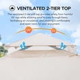 thumbnail image 4 of Sunjoy 8’ x 8’ Outdoor Patio Gazebo, Outdoor Backyard Modern 2-Tier Steel Frame Soft Top Gazebo with Mesh Netting - Beige & White, 4 of 11