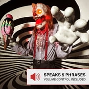 Haunted Hill Farm Haunted Hill Farm 6.9 ft. Motion-Activated I Scream Clown Halloween Animatronic by Tekky, HHSCREAMCLWN-1FLSA