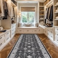 thumbnail image 6 of Washable 4x12 Hallway Runner Rug: Vintage Soft Carpet For Living Room Bedroom Stain Resistant Area Rug With Non-slip Backing Entryway Kitchen Thin Floor Mat Bathroom Dining Room(black 4x12), 6 of 8