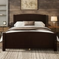 thumbnail image 3 of Harper & Bright Designs Full Size Platform Bed with Headboard and Footboard, Wood Platform Bed Frame with Support Slats, Espresso, 3 of 7