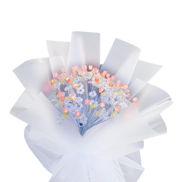 Kit de ramo de tulipanes DIY, ramo de tulipanes falsos, elegante ramo de novia para exhibición de flores Rosa