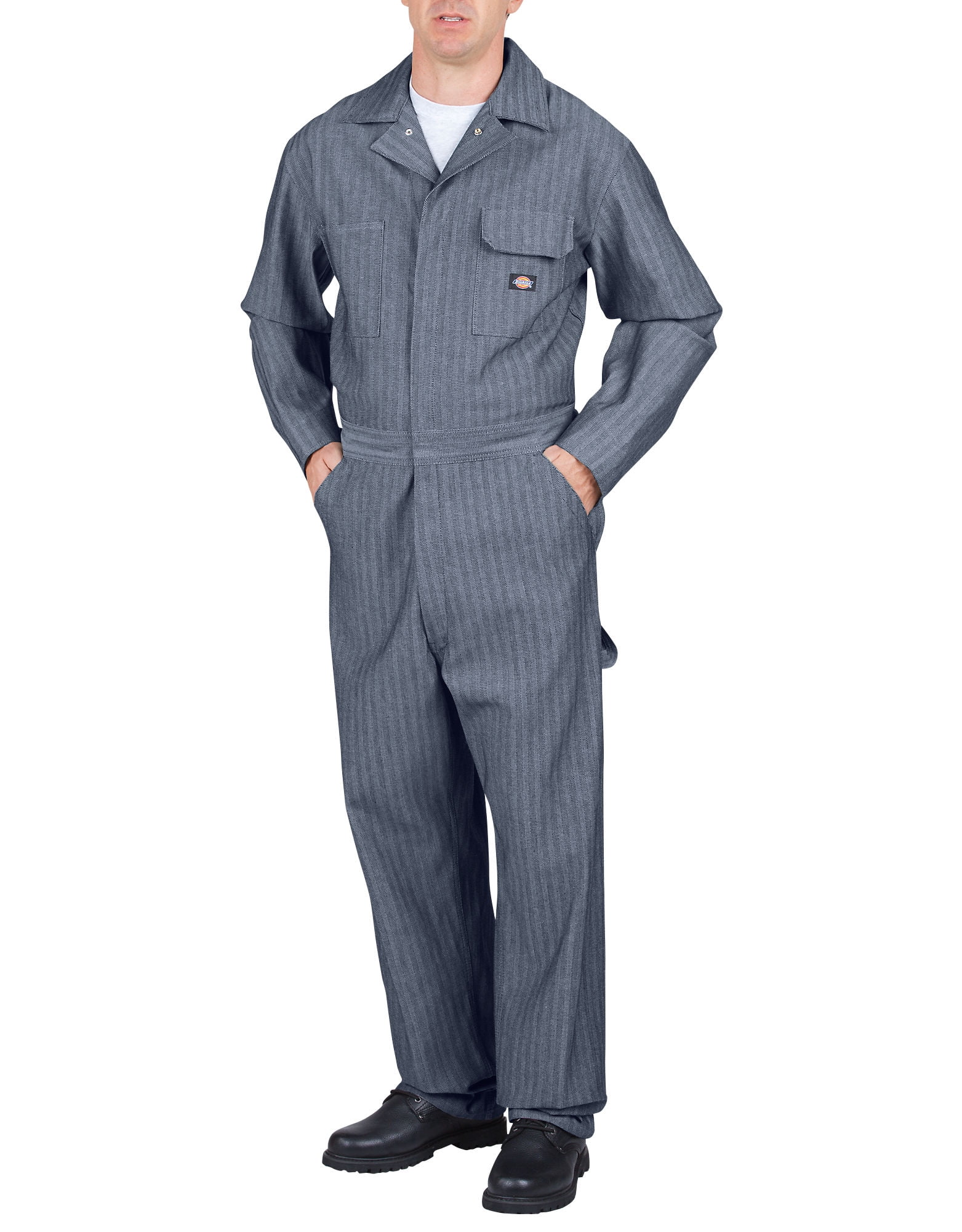 Dickies Mens Fisher Stripe Cotton Coveralls, 2X Tall, Fisher Stripe