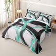 thumbnail image 3 of Homewish Spiral Lines Quilt King,Modern Aesthetic King Coverlet Set,Green Black,3 Pieces, 3 of 7