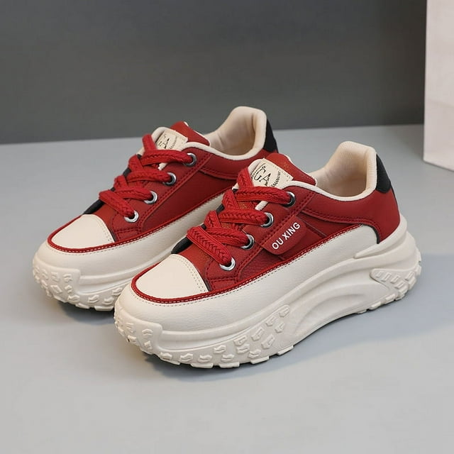 Zapatos sencillos de mujer, estilo coreano, transpirables, con plataforma elevada, informales, para deportes de otoño, zapatos de tabla, zapatos para estudiantes