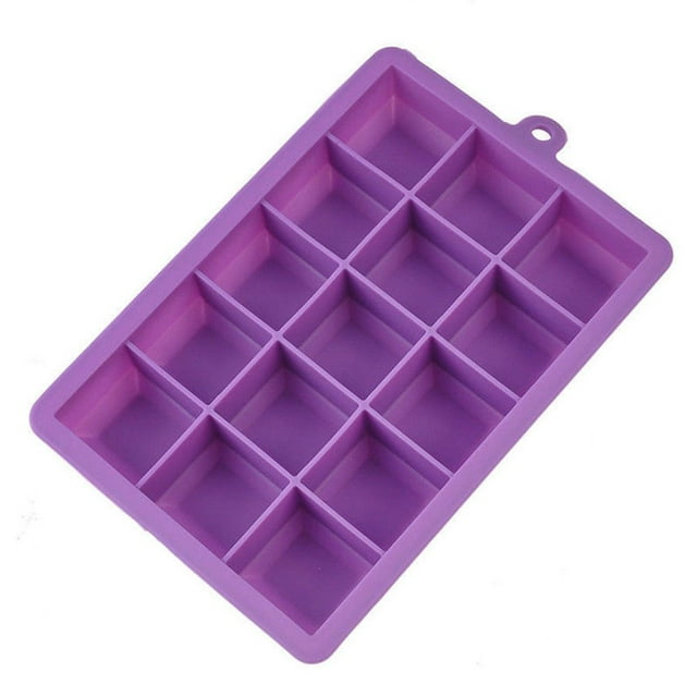 Ice Cube Mold Silicone Large Ice Cube Mold 15-Grid Mould Tray Maker Rectangle Kitchen Bar Tool