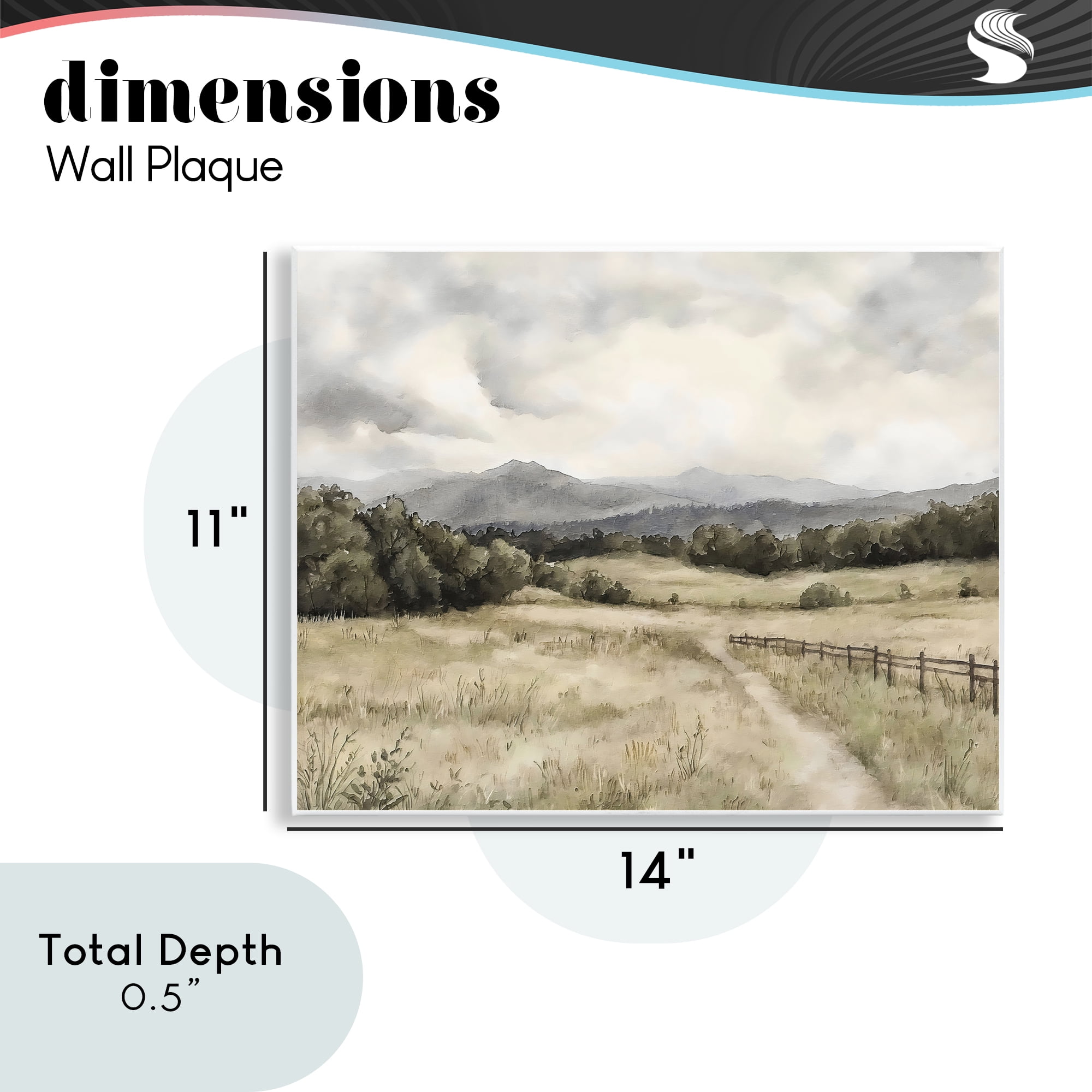 Stupell Industries Muted Trail Along Fence Wall Plaque Art, design by Riley B