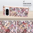 thumbnail image 3 of Feishell for Google Pixel 8 Pro Case with Rotating Metal Ring Kickstand, Stylish Thin IMD Marble Flower Pattern Cover Shockproof Lightweight Slim Fit Girls Women Phone Case for Google Pixel 8 Pro,E, 3 of 6
