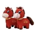 thumbnail image 2 of Caballo de peluche de juguete, figura de peluche decorativa, animal de peluche suave, lindo Año Nuevo chino 20 centímetros, 2 of 9