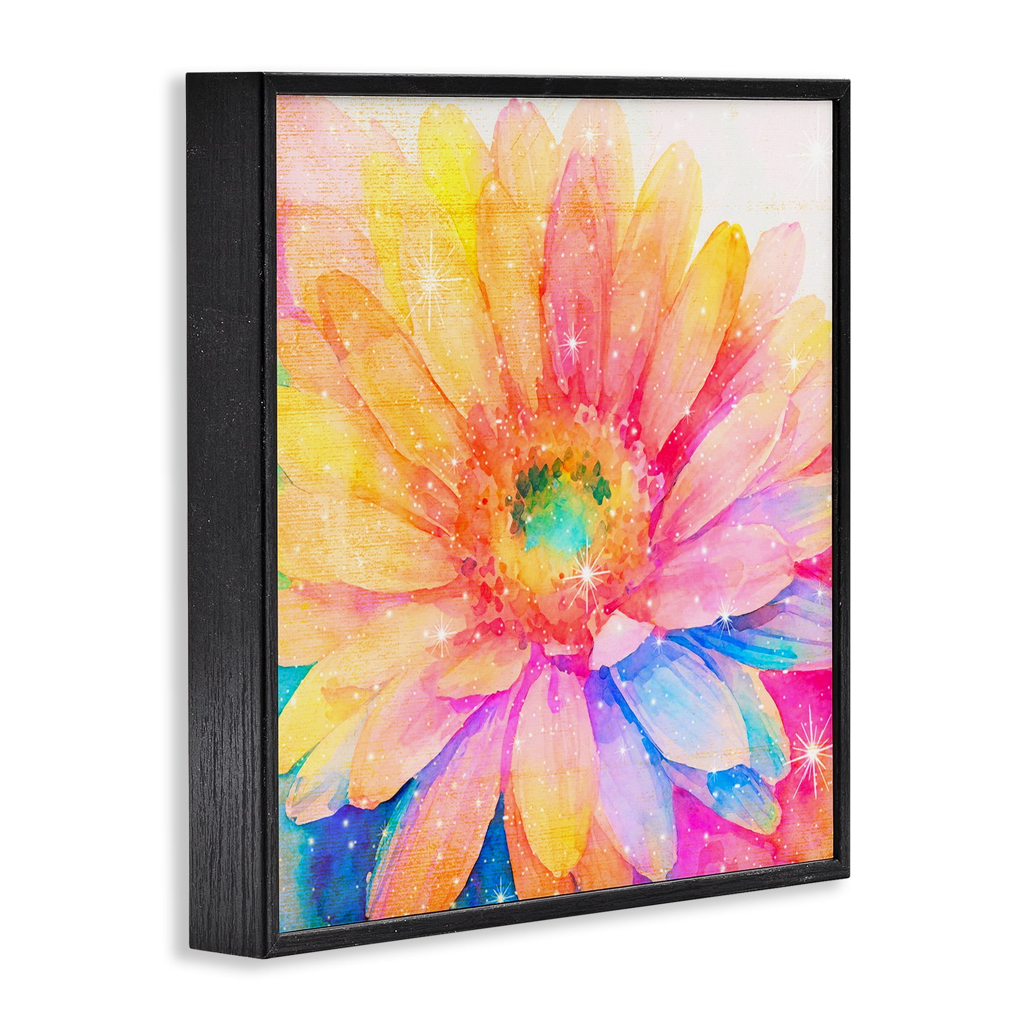 Stupell Industries Bloomtopia Shimmer Blossom Black Framed Giclee Art, design by Vibelicious