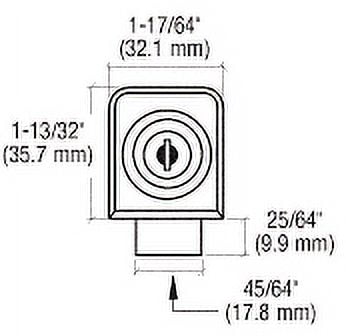 CRL LK42KA Chrome Lock for 1/4" Cabinet Glass Door - Keyed Alike