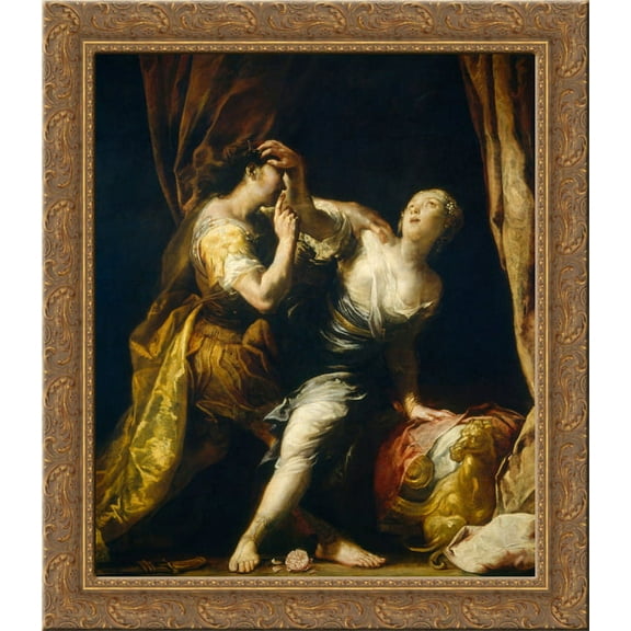 Tarquin and Lucretia 24x20 Gold Ornate Wood Framed Canvas Art by Giuseppe Maria Crespi