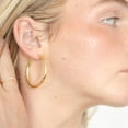 thumbnail image 2 of Amor Gold Hoop Post Earrings, 2 of 5