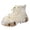 White, variant on Rokment 3D Lace Flower Glitter Rhinestones Chunky High Top Fashion Sneakers for Women Fall Winter Casual Lace up Platform Non Slip Walking Tennis Shoes Dress Combat Boots Pink Size 9