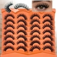 thumbnail image 5 of Mink Lashes Fluffy 20mm 25 mm Big Long EyeLashes D Curl 3D Dramatic Thick 8D Volume Faux Mink Eyelashes Full Strip False Super Soft Lahses Pack YH203, 5 of 18