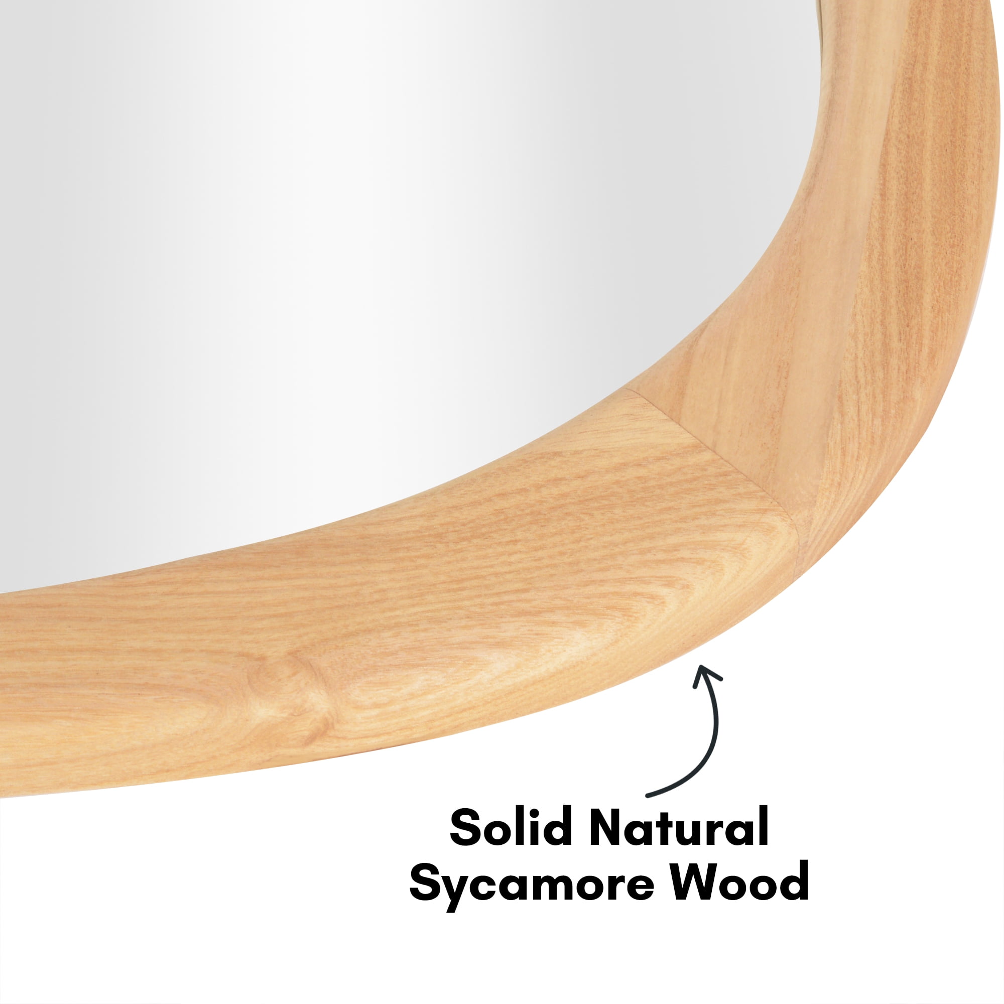 Americanflat 22" x 28" Natural Sycamore Modern Asymmetrical Wall Mirror