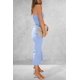 thumbnail image 2 of ZHAOCHENG Vestido tubo maxi ajustado de verano para mujer, acanalado, sin tirantes, con abertura lateral, largo, informal, elegante, para salir y fiesta, 2 of 3