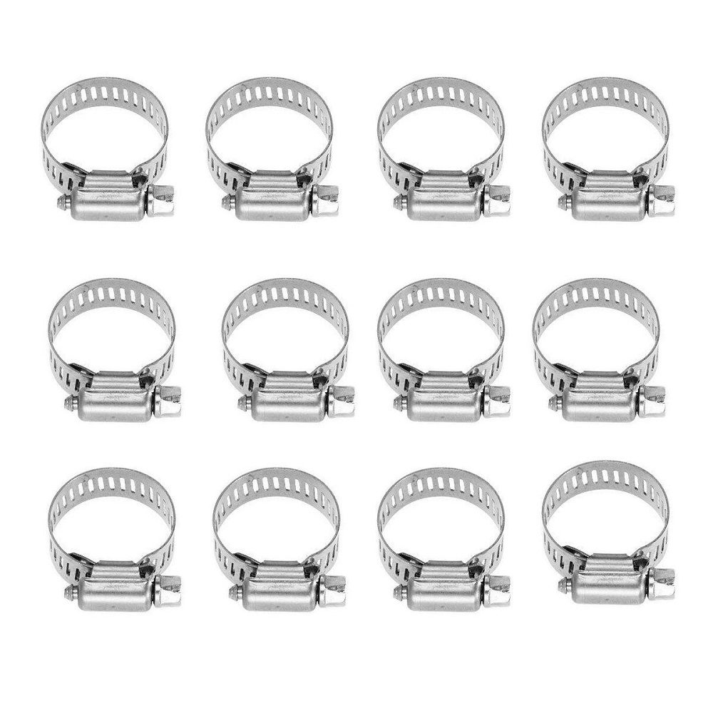 Penck 12 Pack 3/4 Inch Hose Clamps 1319mm WormGear Stainless Steel Adjustable Drive Hose Clamp