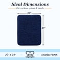 thumbnail image 2 of Sasttie Chenille Bathroom Rugs 20x24,Quick Dry Machine Washable Bath Mats with Rubber Backing,Navy, 2 of 8