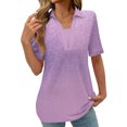 thumbnail image 1 of Fiudx Ropa de Mujer Blusas Estampadas de Moda para Mujer, Camiseta de Manga Corta, Top con Cuello Vuelto, 1 of 4