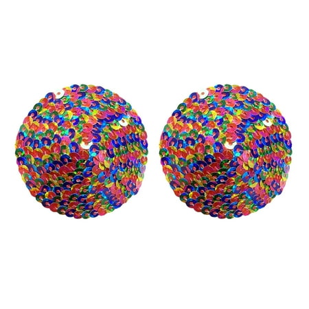 ZYHARUKO Women Colorful Sequins Nipple Cover Reusable Adhesive Pasties Raves Party Sparkly Breast Cover Tassels Sticky Bra Pad