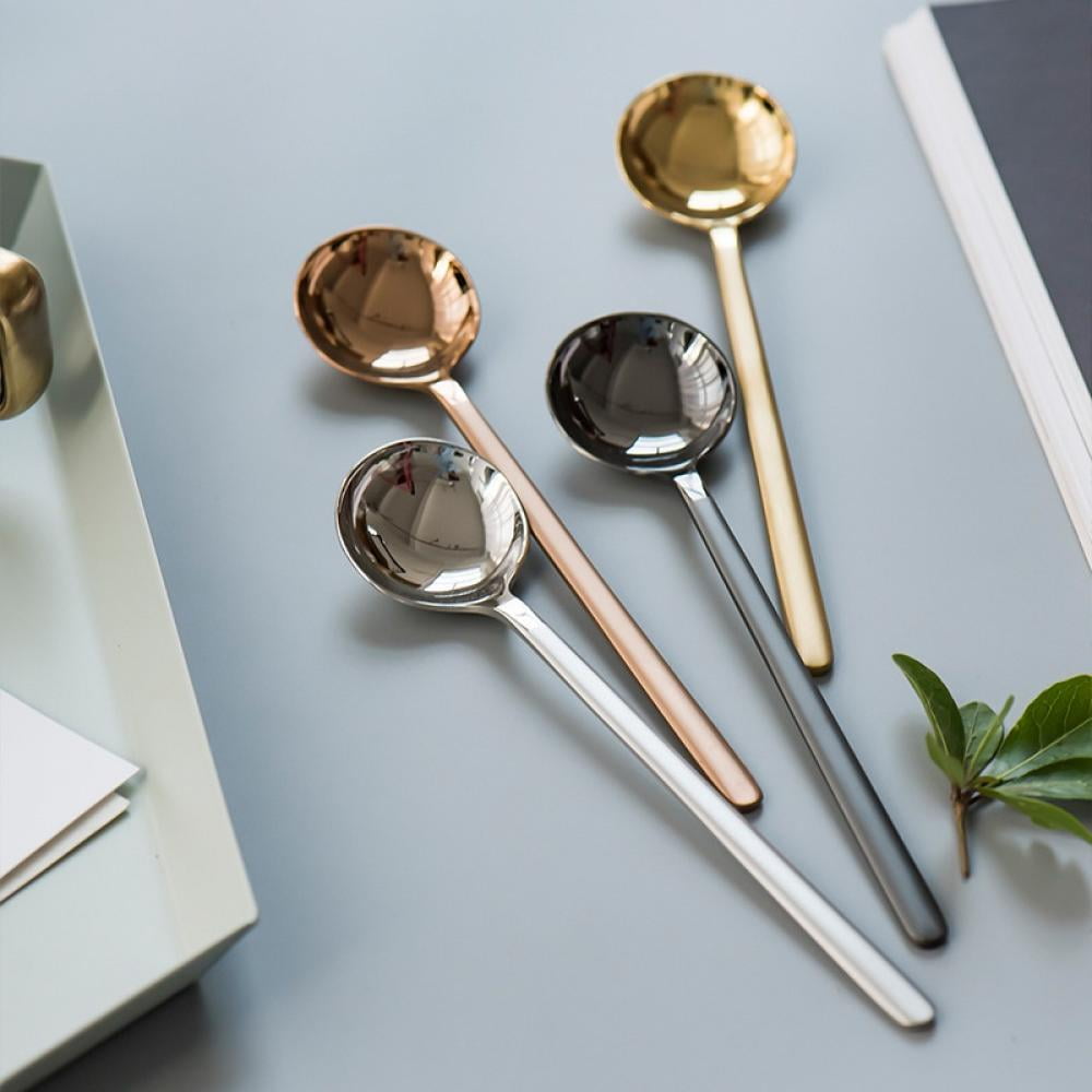 Korean stainless steel round long spoon 6, Stainless Steel Soup spoons 
