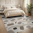 thumbnail image 3 of ODIKA 8'x10' Ivory Multi Abstract Flowing Geometric Washable Area Rug Contemporary Shapes with Curved Lines Non-Shedding, Easy Care, for King Size Bedroom Under Bed, Master Suite, 3 of 7