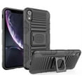 thumbnail image 2 of Case with Clip for iPhone XR, Nakedcellphone Black Ring Grip Cover + Belt Hip Holster Stand [with Built-In Mounting Plate] for Apple iPhone XR (2018) (Size 6.1" model) (10R), 2 of 10