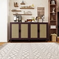 thumbnail image 5 of MDQMD Modern 70'' Farmhouse Brown Rattan Sideboard with 4 Doors,Accent Cabinet with Adjustable Shelves,Rattan Buffet Cabinet for Living Room, 5 of 8