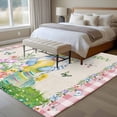 thumbnail image 4 of Easter Area Rugs 8'x10', Washable Small Throw Rugs for Living Room Patio, Country Gnomes Duck Floral Eggs Pink Buffalo Check Indoor Outdoor Rug Non-Slip Low Pile Carpet Runner Reversible Floor Mats, 4 of 8