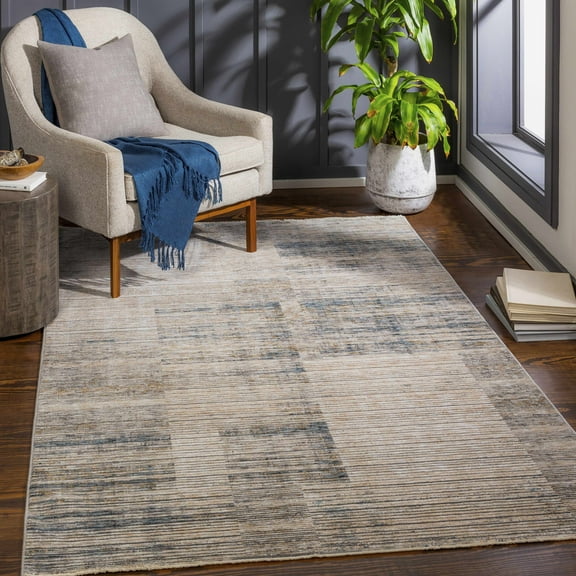 Hauteloom Leechburg Living Room, Bedroom Area Rug - Beige, Blue - 12' x 15'