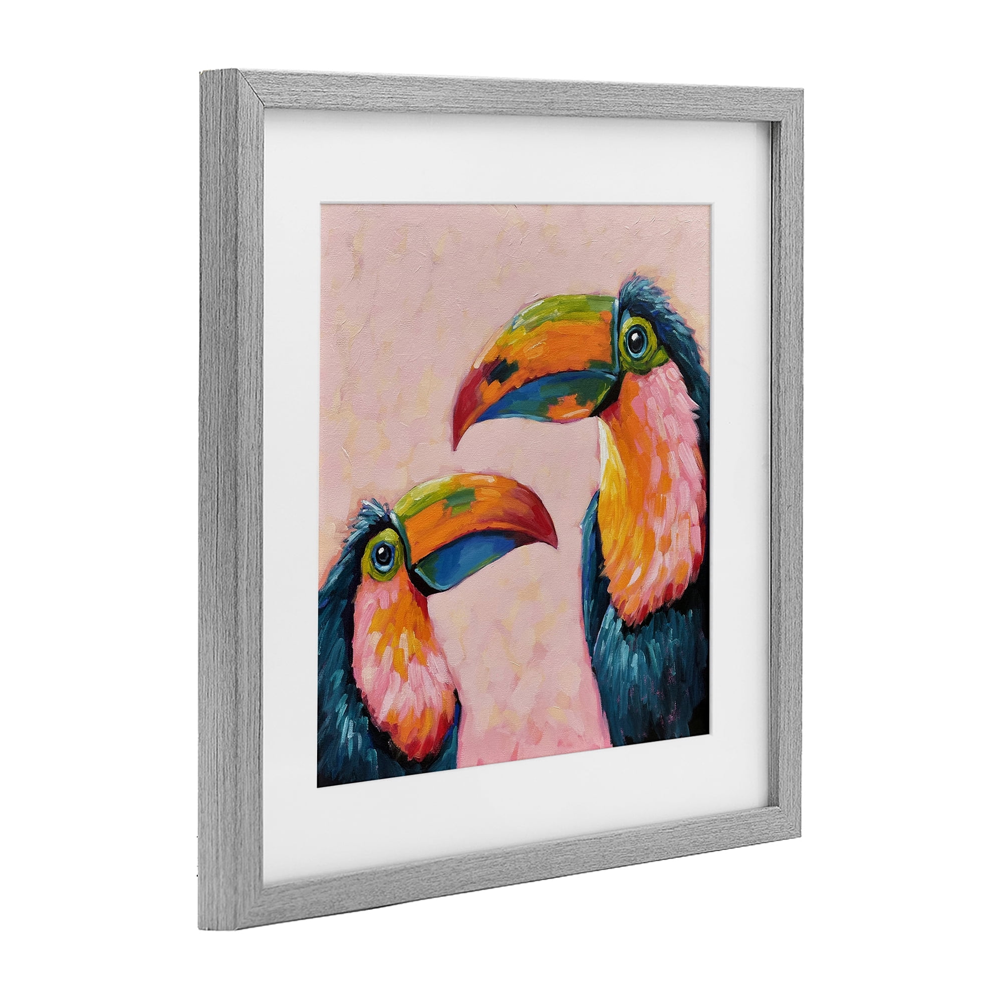 Stupell Industries Tropical Toucan Paradise Gray Framed Print Under Glass, design by Lucia Stewart