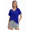 thumbnail image 4 of Women's Short Sleeve V-Neck Shirts Loose Casual Tee T-Shirt, 4 of 6