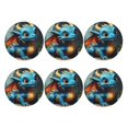 thumbnail image 2 of Honeii Adorable Blue Baby Dragon Print Leather Coaster Set of 6, Ideal for Safeguarding Your Furniture from Drinks Spills and Effortless Cleanup,Round Shape, 2 of 7