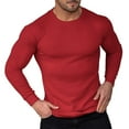 thumbnail image 2 of Kakii Mens Long Sleeve Muscle T Shirts Casual Crewneck Knitted Longline Textured Tee Shirts for Gym Workout, 2 of 5