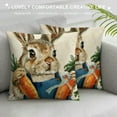 thumbnail image 3 of Nawypu  Happy Easter Bunny Kisses Decorative Throw Pillow Covers, Cute Duck Rabbit Ears Carrot Orange Cushion Case Decor, Eggs Flower Farmhouse Decoration for Sofa Couch, 3 of 5