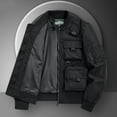 thumbnail image 4 of IYTR Mens Winter Jacket Long Sleeve Cargo Jacket Waterproof Windbreaker with Multi Pockets (Black,XXXXL), 4 of 5