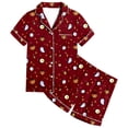 thumbnail image 3 of Shadoumai Satin Halloween Pajamas for Button Down Pjs Pumpkin Print Button Down Short Sleeve Loungewear Clothes Set Soft 2 Piece Nightwear 2 Piece Summer Loungewear Nightwear Outfits, 3 of 5