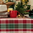 thumbnail image 4 of Yarn Dyed Metallic Fabric Christmas Tablecloth with Red and White Plaid - Holiday Xmas Table Cloths Rectangle 58 x 84 inch - Jacquard New Year Table Covers for Party Dinner Home Kitchen, 4 of 6