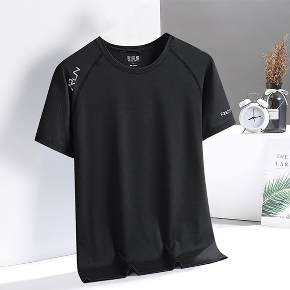 JIUWEN Rash Guard Swim Shirts Short Sleeve Uv Sun Protection Quick Dry Upf 50  Spf Summer Beach Outdoor Casual Shirt-Black-L,Swimming Shirts,Mens Quick Dry Shirts,Beach Shirts for Men